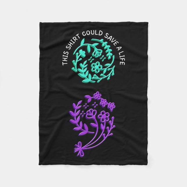 Suicide Awareness Suicide Prevention Suprt Survivo Fleece Blanket (Front)