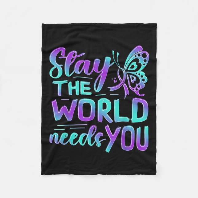 Suicide Awareness Suicide Prevention Suprt Survivo Fleece Blanket (Front)