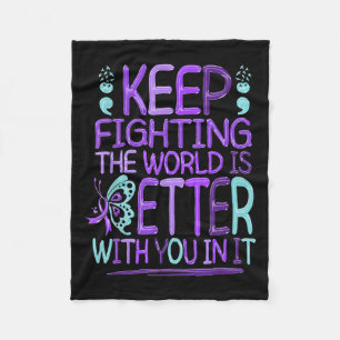Suicide Awareness Suicide Prevention Suprt Survivo Fleece Blanket