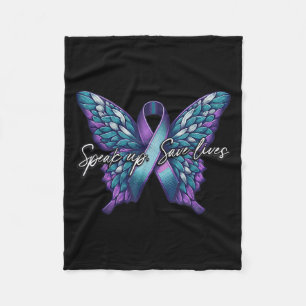 Suicide Awareness Suicide Prevention Suprt Survivo Fleece Blanket