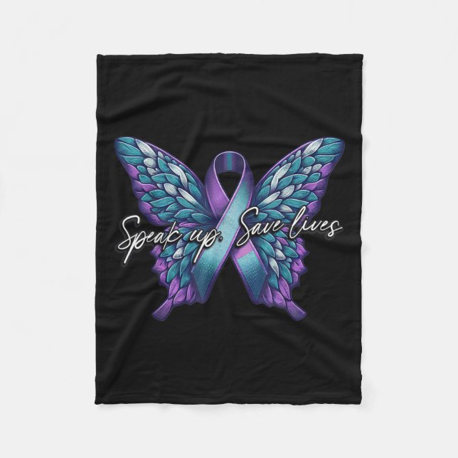 Suicide Awareness Suicide Prevention Suprt Survivo Fleece Blanket (Front)