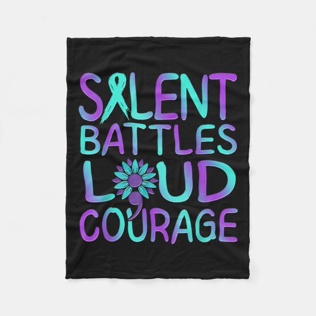 Suicide Awareness Suicide Prevention Suprt Survivo Fleece Blanket (Front)