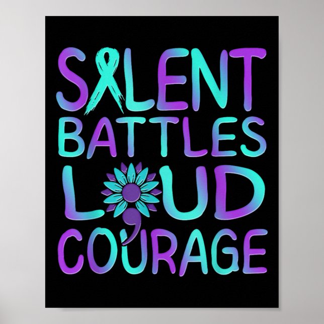 Suicide Awareness Suicide Prevention Suprt Survivo Poster (Front)