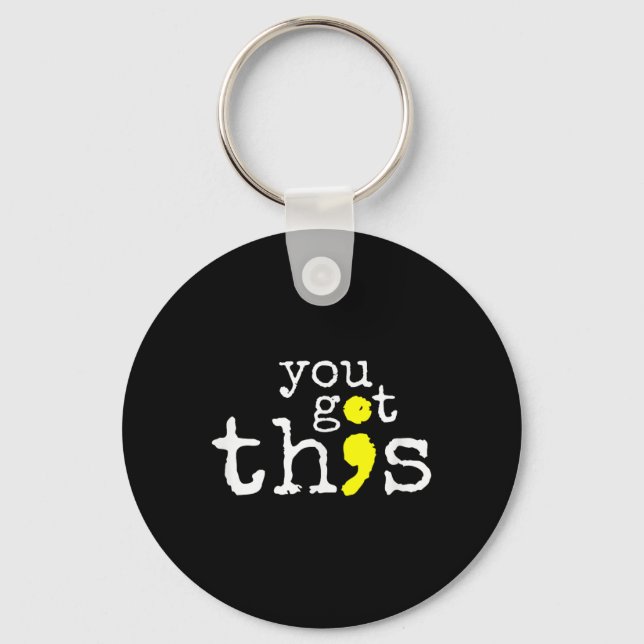 Suicide Awareness Support Positive Quote Key Ring (Front)