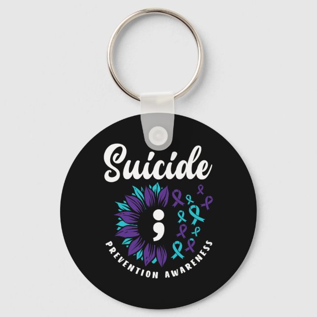 Suicide Awareness Support Suicide Prevention Aware Key Ring (Front)