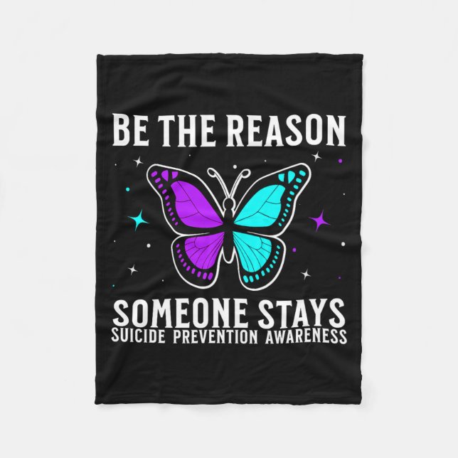 Suicide Awareness Support Suicide Prevention Fleece Blanket (Front)