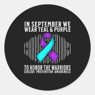 Suicide Awareness Suprt Suicide Prevention Awarene Classic Round Sticker