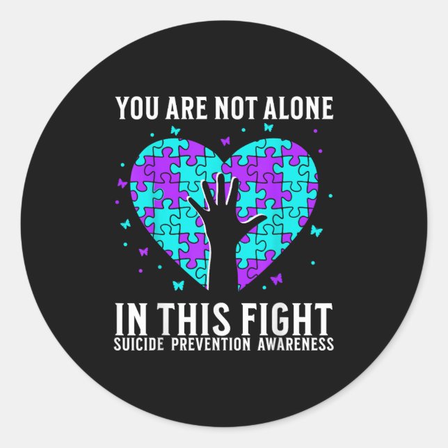 Suicide Awareness Suprt Suicide Prevention Awarene Classic Round Sticker (Front)
