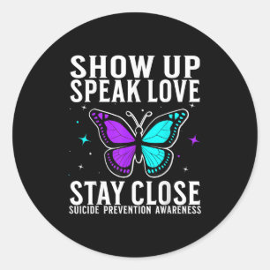 Suicide Awareness Suprt Suicide Prevention Awarene Classic Round Sticker