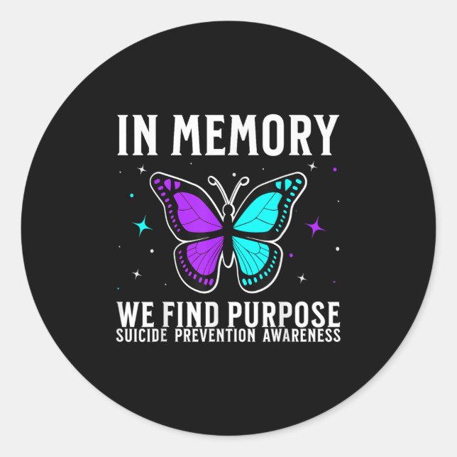 Suicide Awareness Suprt Suicide Prevention Awarene Classic Round Sticker (Front)