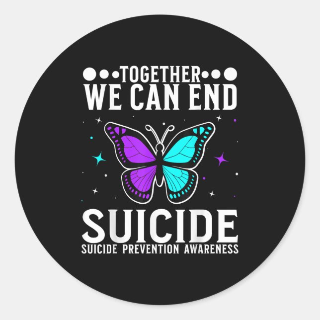 Suicide Awareness Suprt Suicide Prevention Awarene Classic Round Sticker (Front)