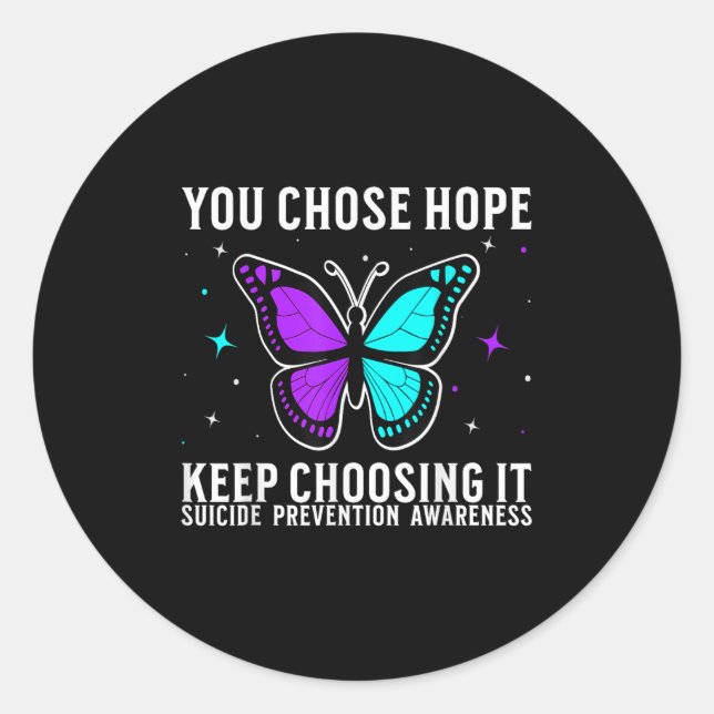 Suicide Awareness Suprt Suicide Prevention Awarene Classic Round Sticker (Front)