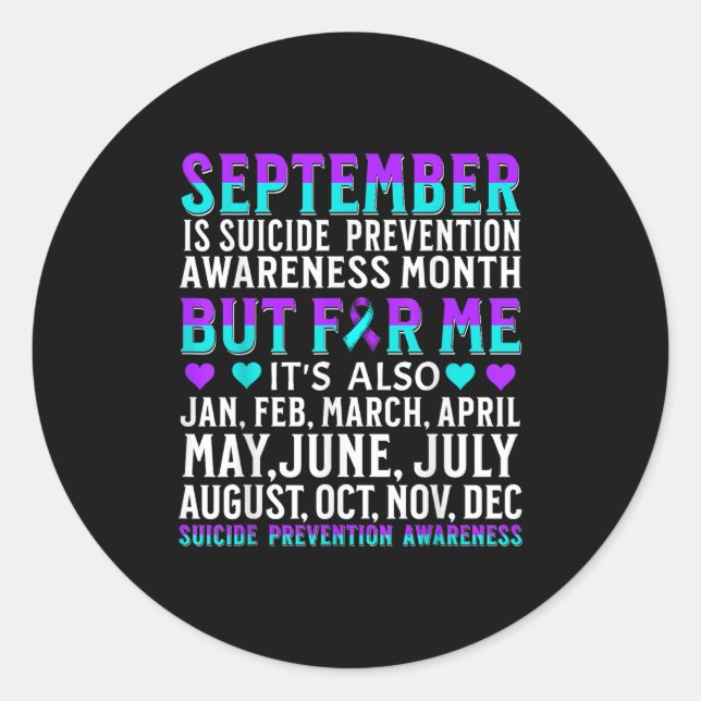 Suicide Awareness Suprt Suicide Prevention Awarene Classic Round Sticker (Front)