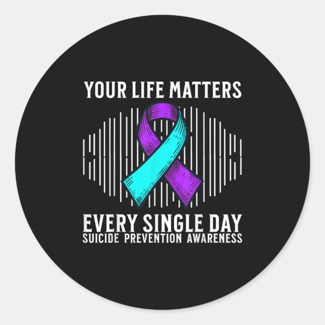 Suicide Awareness Suprt Suicide Prevention Awarene Classic Round Sticker (Front)