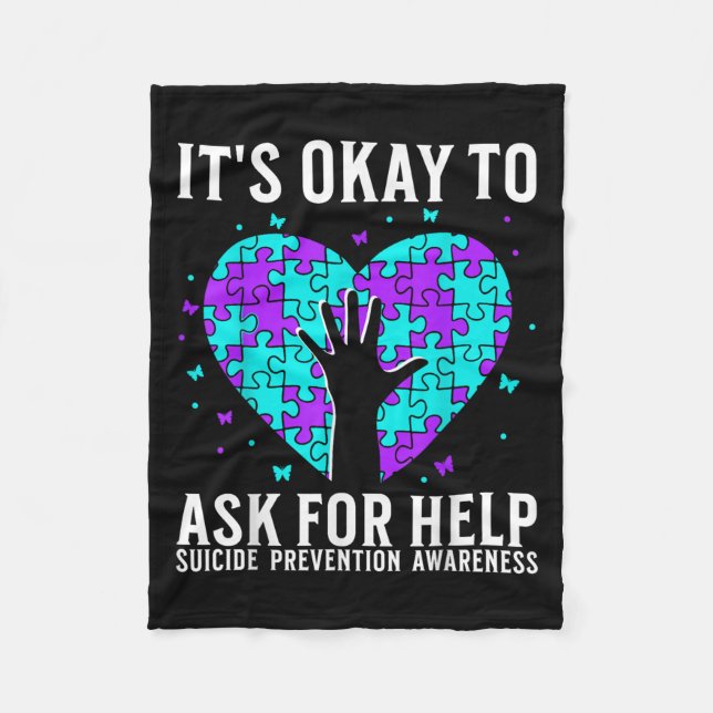 Suicide Awareness Suprt Suicide Prevention Awarene Fleece Blanket (Front)