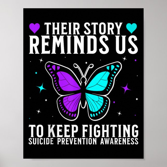 Suicide Awareness Suprt Suicide Prevention Awarene Poster (Front)
