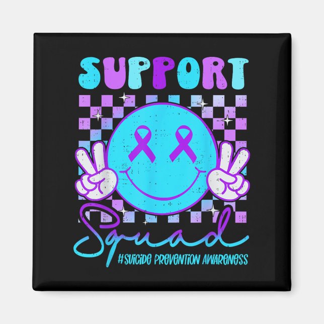 Suicide Awareness Teal &amp; Purple Ribbon Suprt G Magnet (Front)