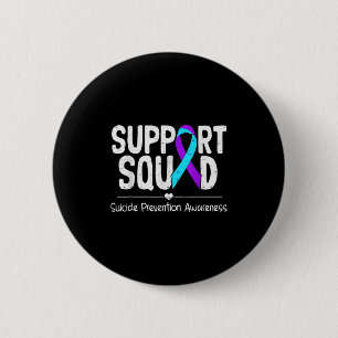 Suicide Awareness Teal & Purple Ribbon Suprt M 6 Cm Round Badge