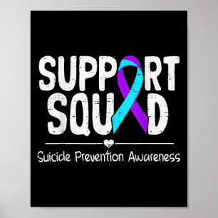 Suicide Awareness Teal & Purple Ribbon Suprt M Poster
