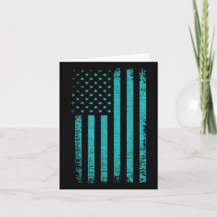 Suicide Awareness Usa Flag Teal Purple American Card