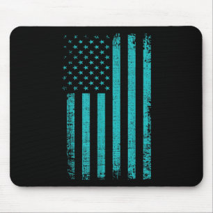 Suicide Awareness Usa Flag Teal Purple American Mouse Mat