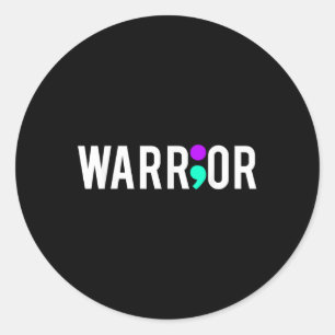 Suicide Awareness Warrior Design Gift For Mental Classic Round Sticker