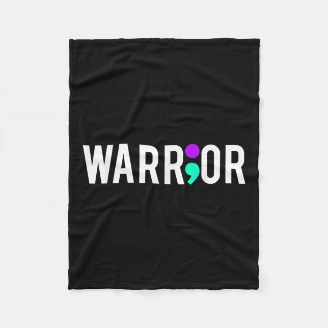 Suicide Awareness Warrior Design Gift For Mental Fleece Blanket (Front)