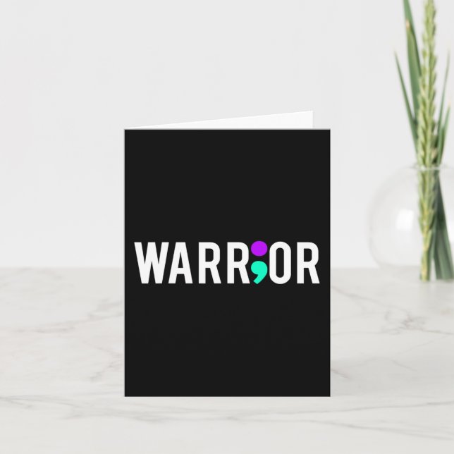 Suicide Awareness Warrior Design Gift For Mental H Card (Front)