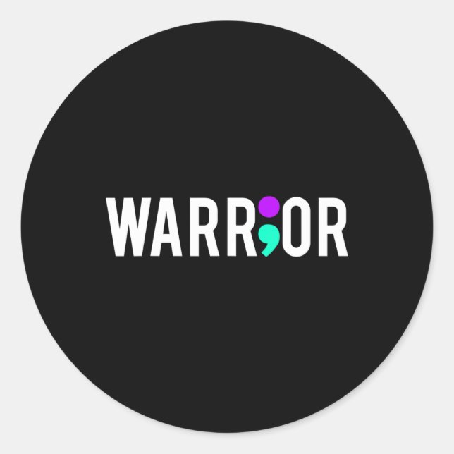 Suicide Awareness Warrior Design Gift For Mental H Classic Round Sticker (Front)