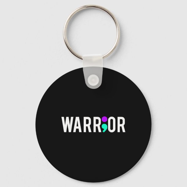 Suicide Awareness Warrior Design Gift For Mental Key Ring (Front)