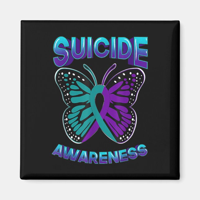 Suicide Awareness Warrior Purple &amp; Teal Magnet (Front)
