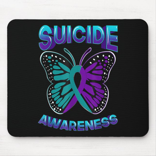 Suicide Awareness Warrior Purple &amp; Teal Mouse Mat (Front)