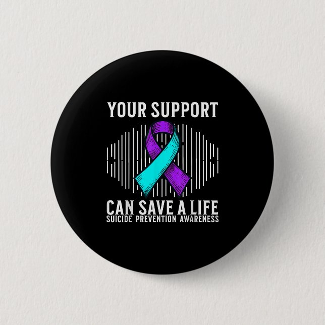 Suicide Awareness Warrior Suicide Prevention Aware 6 Cm Round Badge (Front)