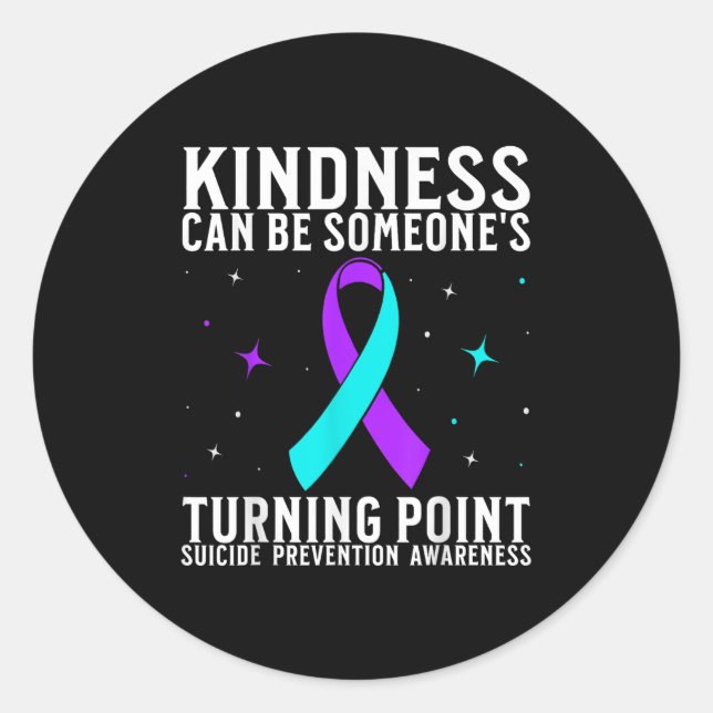 Suicide Awareness Warrior Suicide Prevention Aware Classic Round Sticker (Front)