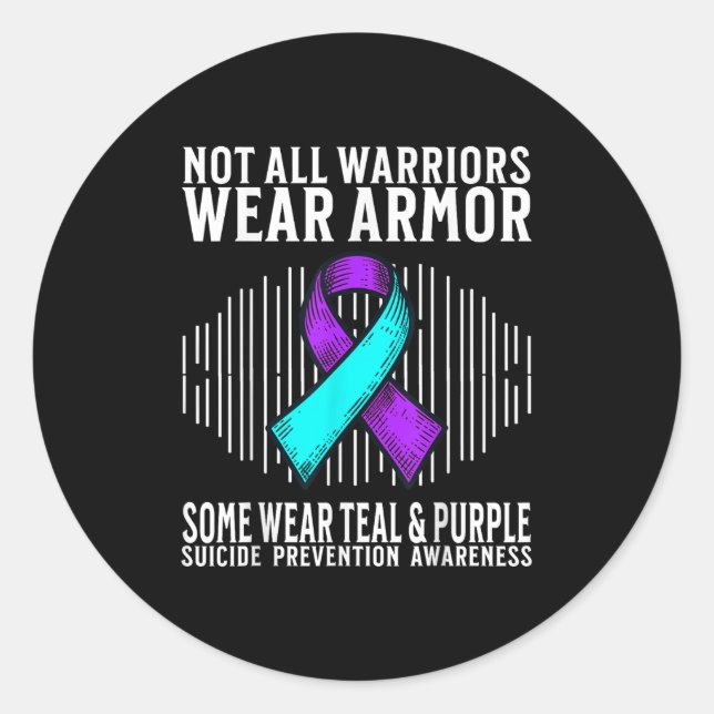 Suicide Awareness Warrior Suicide Prevention Aware Classic Round Sticker (Front)