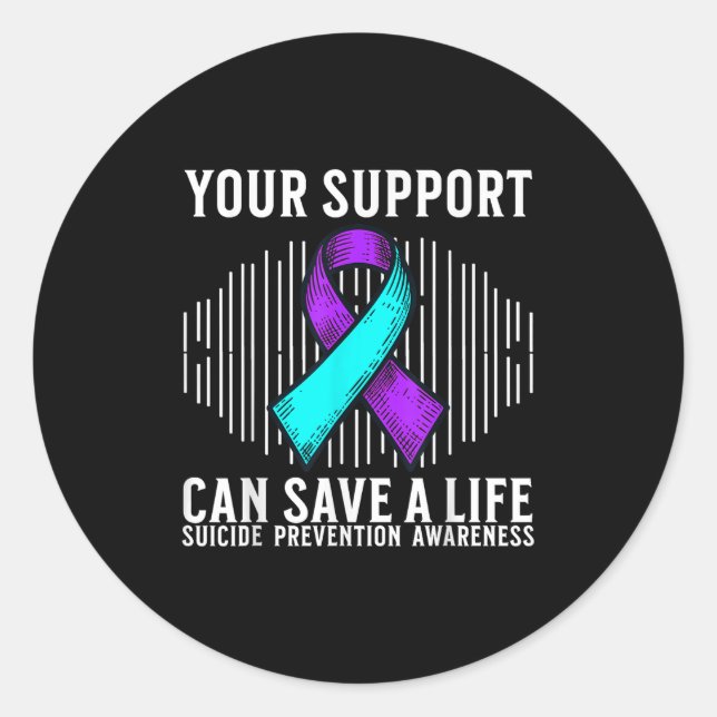 Suicide Awareness Warrior Suicide Prevention Aware Classic Round Sticker (Front)