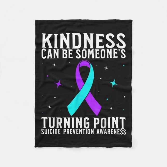 Suicide Awareness Warrior Suicide Prevention Aware Fleece Blanket (Front)