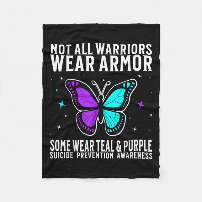 Suicide Awareness Warrior Suicide Prevention Aware Fleece Blanket (Front)