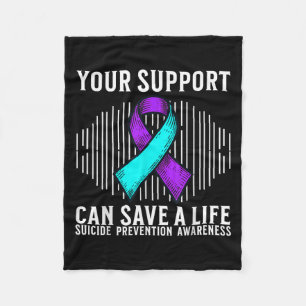 Suicide Awareness Warrior Suicide Prevention Aware Fleece Blanket