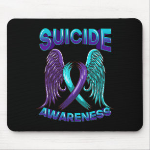 Suicide Awareness Wings And Ribbon Suicide Prevent Mouse Mat