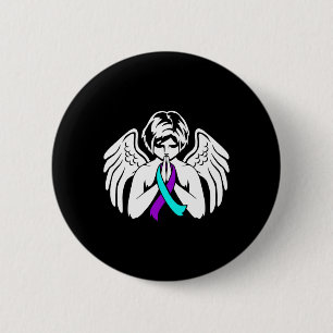 Suicide Awareness Wings Angel Ribbon Happy Support 6 Cm Round Badge