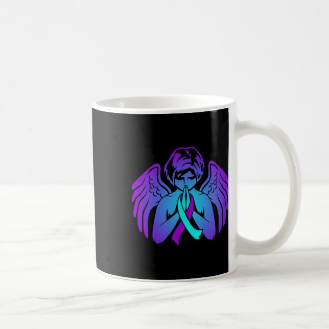 Suicide Awareness Wings Angel Ribbon Happy Support Coffee Mug (Right)