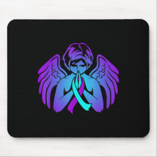 Suicide Awareness Wings Angel Ribbon Happy Support Mouse Mat