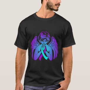 Suicide Awareness Wings Angel Ribbon Happy Support T-Shirt