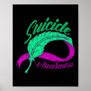 Suicide Awareness Wings Mental Health Happy Gift Poster