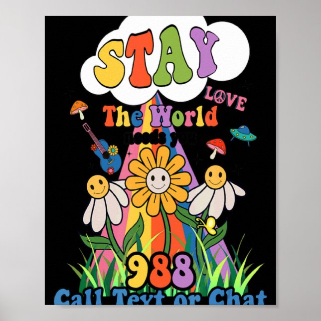 Suicide Crisis Lifeline 988 Stay The World Need Yo Poster (Front)