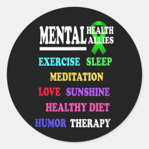 Suicide Depression Mental Health Prevention Awaren Classic Round Sticker