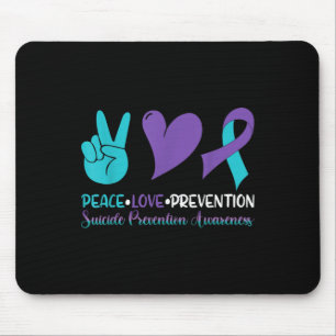 Suicide Girls Shirt, Peace Love Prevention Awarene Mouse Mat