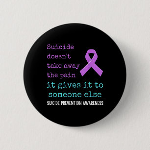 Suicide Gives The Pain To Someone Else. Suicide 6 Cm Round Badge