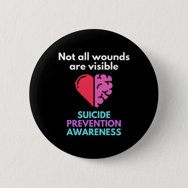 Suicide Gives The Pain To Someone Else. Suicide Aw 6 Cm Round Badge (Front)